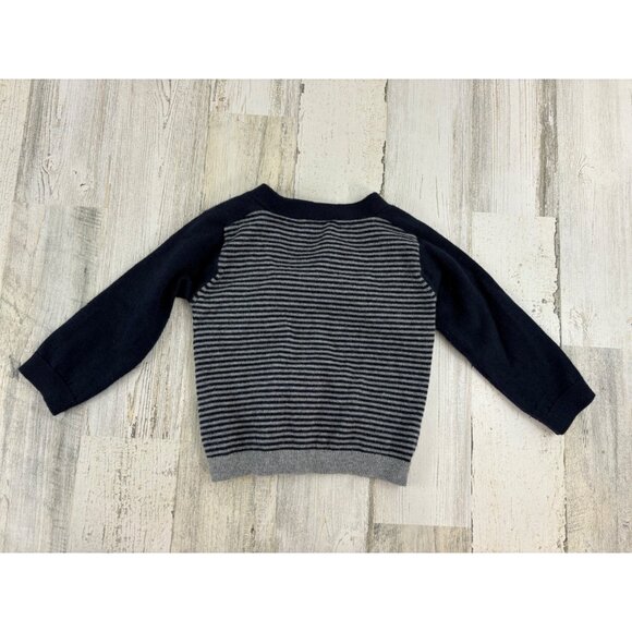 Lot of 2 Jacadi Sweaters Cardigan Blue Stripe Baby Boys Sz 18 M - Picture 10 of 11